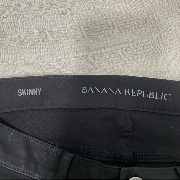 Banana Republic Luxe Sateen Coated Black Skinny Jeans Size 25 - Picture 12 of 15